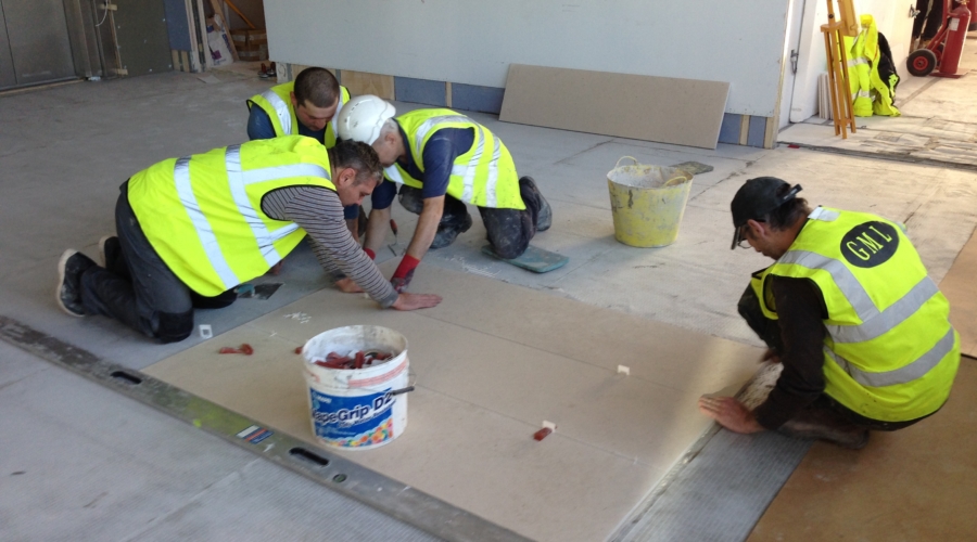 limestone floor installation